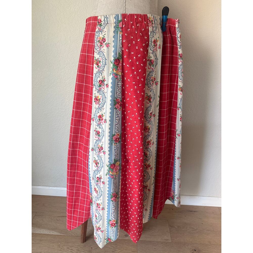 OOAK Handmade Prairie Patchwork Maxi Skirt Folk Art Cottagecore Heirloom - Picture 2 of 12